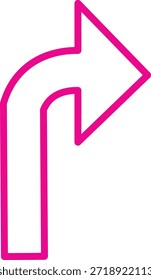 Flecha rosa que apunta al Vector derecho
