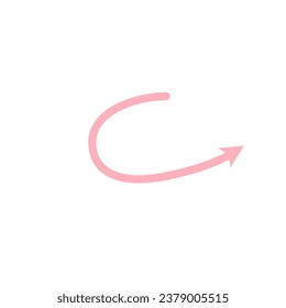 Pink Arrow Shape Element. Abstract Arrow Shape