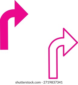 Setas rosa indicam direções Vetor