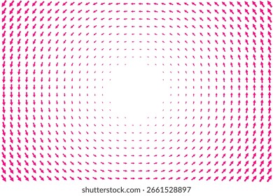 Pink Arrows in Radial Circular Formation