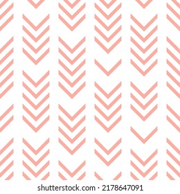 Pink arrows white background seamless pattern.