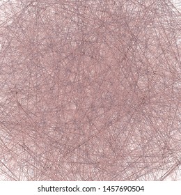 Abstrakte rosafarbene Kunstkunst Dynamische Grunge Grunge Zeichnen Textur, Intersecting Ink Shabby Grid mit Linien, Lärm und Schlaglöcher Mesh von gerade parallelen Linien, Geometrische Schriften von Pen