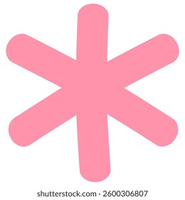 Pink Asterisk Sign Mark Footnote Symbol Drawing Vector