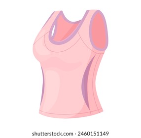 Pink athletic tank top with purple accents. Vector illustration. Workout and sportswear concept.