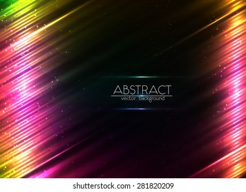Pink aurora lights vector leaflet background template