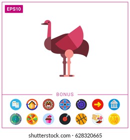 Pink Australian emu icon