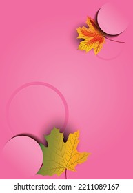 ilustración vectorial de fondo de artesanía de papel rosa de otoño