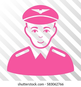Pink Aviator interface pictogram. Vector pictograph style is a flat symbol on diagonally hatched transparent background.