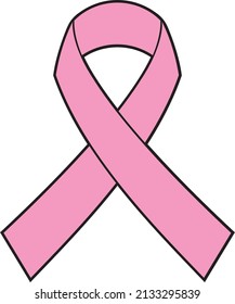 Pink Awareness Ribbon Vector Illustration. Breast cancer design.