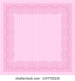 Pink Awesome Certificate template. Easy to print. Money design. Detailed. 