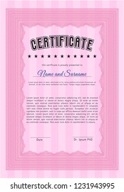 Pink Awesome Certificate template. Good design. Customizable, Easy to edit and change colors. With quality background. 