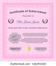 Pink Awesome Certificate template. Nice design. Easy to print. Customizable, Easy to edit and change colors. 
