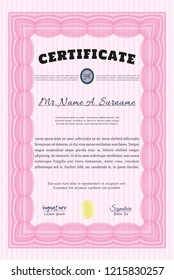 Pink Awesome Certificate template. Printer friendly. Customizable, Easy to edit and change colors. Perfect design. 