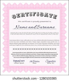 Pink Awesome Certificate template. Printer friendly. Customizable, Easy to edit and change colors. Excellent design. 