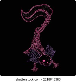 pink axolotl bone vector illustration design