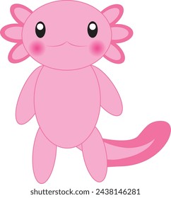 Pink Axolotl so cute Vector 