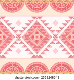 Pink Aztec tribal pattern, Geometric Ethnic pattern, seamless ethnic pattern, tribal pattern,ikat pattern, traditional Design for background, carpet, wallpaper, clothing, wrapping, fabric,