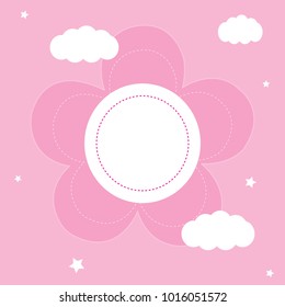 Pink baby background. Vector illustration