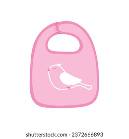 Pink baby bib isolated on white background. Vector