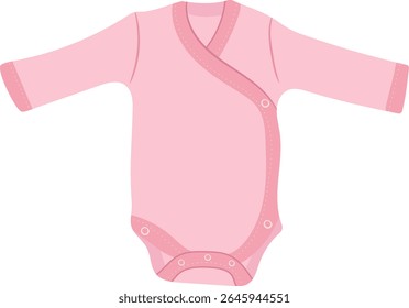 Pink Baby Bodysuit Illustration Isolated on White Background