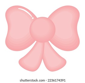 pink baby bow over white
