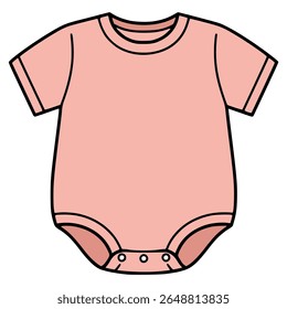 pink baby clothes comfortable fashion lifestyle flat color vector illustration template design
