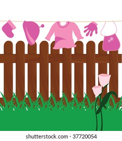 pink baby clothes hang dry