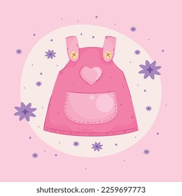 pink baby dress girl icon