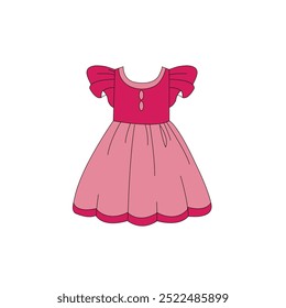 Vector de vestido de bebé rosa ilustrador