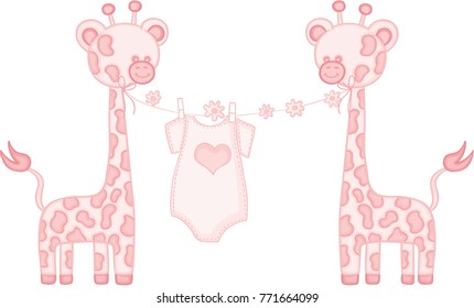 Pink baby girl giraffe
