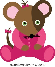 Pink Baby Girl Mouse Cartoon 