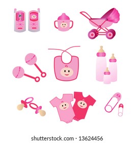 Pink Baby Icons