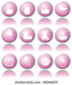pink baby icons