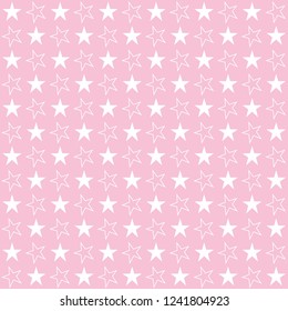 Pink Baby Pattern With White Stars