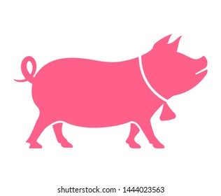 Pink Baby Pig Vector Icon On Stock Vector (Royalty Free) 1444023563 ...