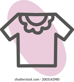 Camisa bebê rosa, ilustração, vetor em um fundo branco.