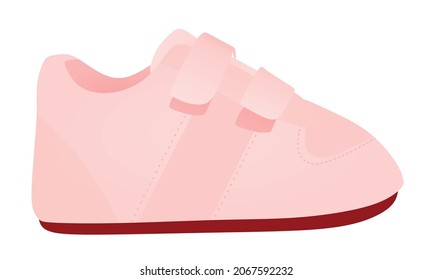 Pink baby shoe. vector illustration