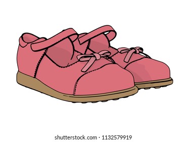 pink baby shoes vector