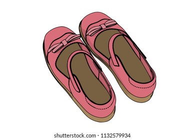 pink baby shoes vector