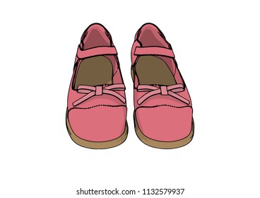 pink baby shoes vector