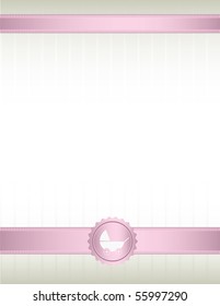 Pink baby stroller background - vector