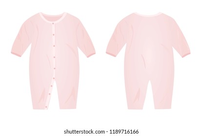 Pink baby suit. vector illustration