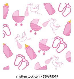 pink baby things icon, vector illustraction design image