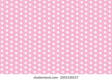 Pink back ground seamless pattern with white flower 