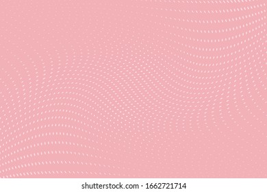 Fondo rosa con líneas punteadas onduladas.