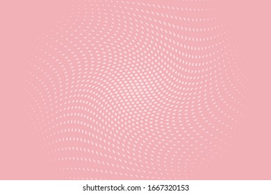 Fondo rosa con líneas punteadas onduladas.