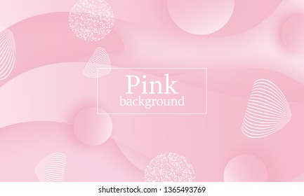 Pink background. 3d design. Dynamic elements. Minimal cover. Landing page. Modern fluid gradient. Vector illustration.