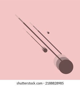 Pink Background With Abstract Brown Comet Artwork