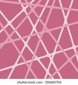 Pink background. Abstract pink background. Crossing pink line. Nodes in intersections pink stripe. Pink streaks background. Pink tape different levels. Overlapping abstract pink ribbon background.