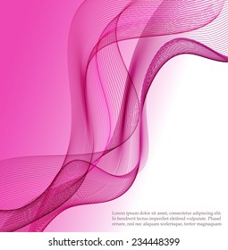 Pink background with abstract waves
